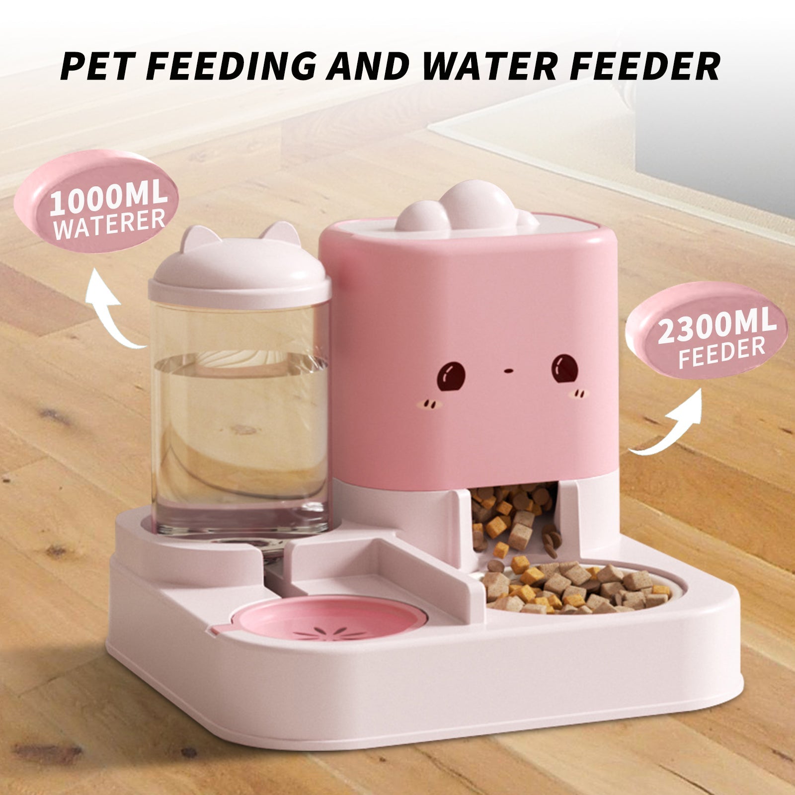 1 Piece Cartoon Cloud Cat Ear Feeding And Water Feeding Integrated Cat And Dog Universal Pet Essential Item For Home And Travel - Dkakashop