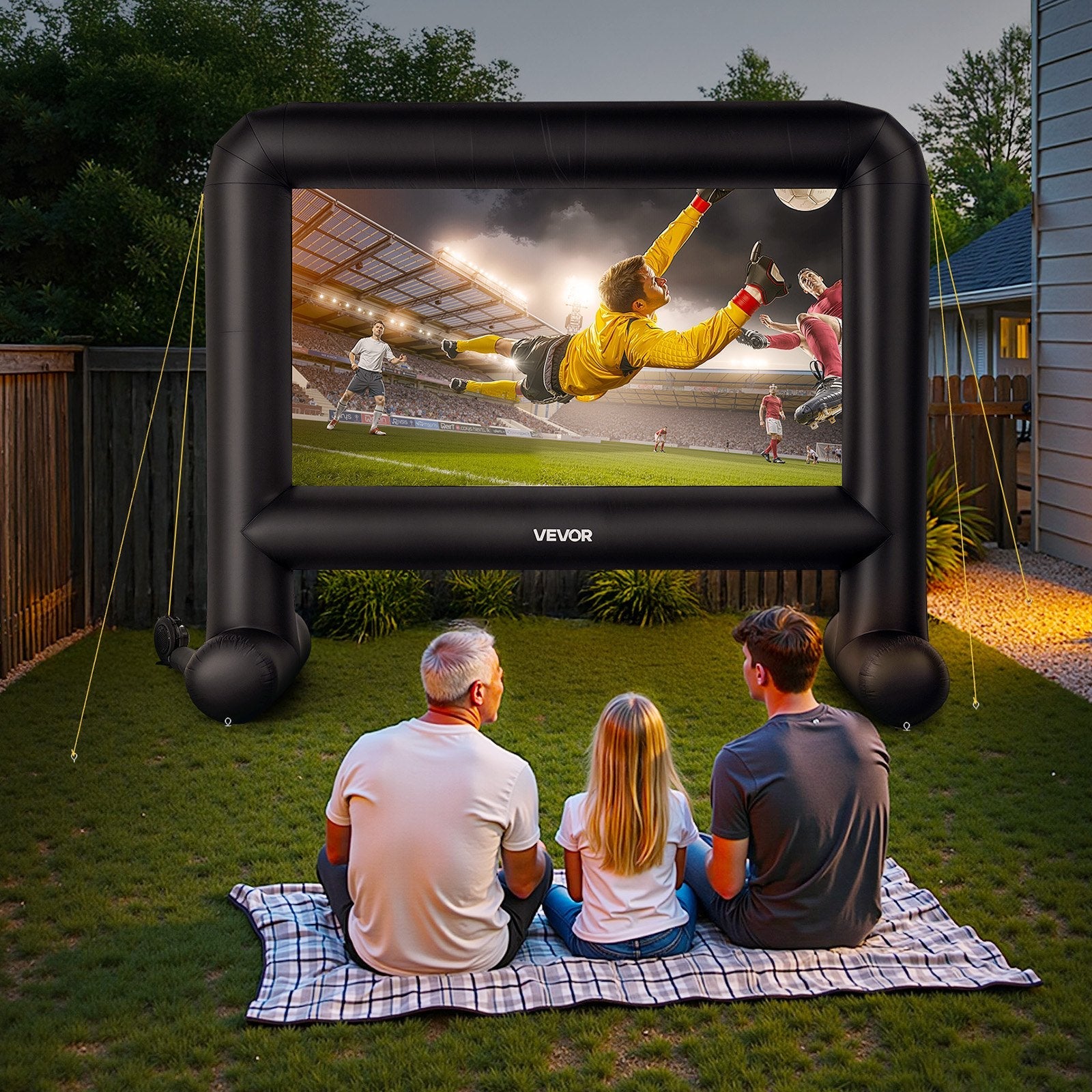 16FT Inflatable Movie Screen, Inflatable Projector Screen With Portable Storage Bag, 16:9 Easy Set Up Movie Projection For Outdoor Backyard, Home Theater, Theme Party - Dkakashop