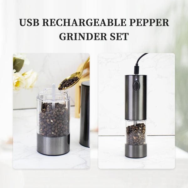 2PCS Electric Salt And Pepper Grinder Set - Battery - powered Spice Grinder, Adjustable For Coarseness, Perfect For Home Kitchens, Durable Plastic, Electric Salt And Pepper Grinder, Automatic Grinder - Dkakashop