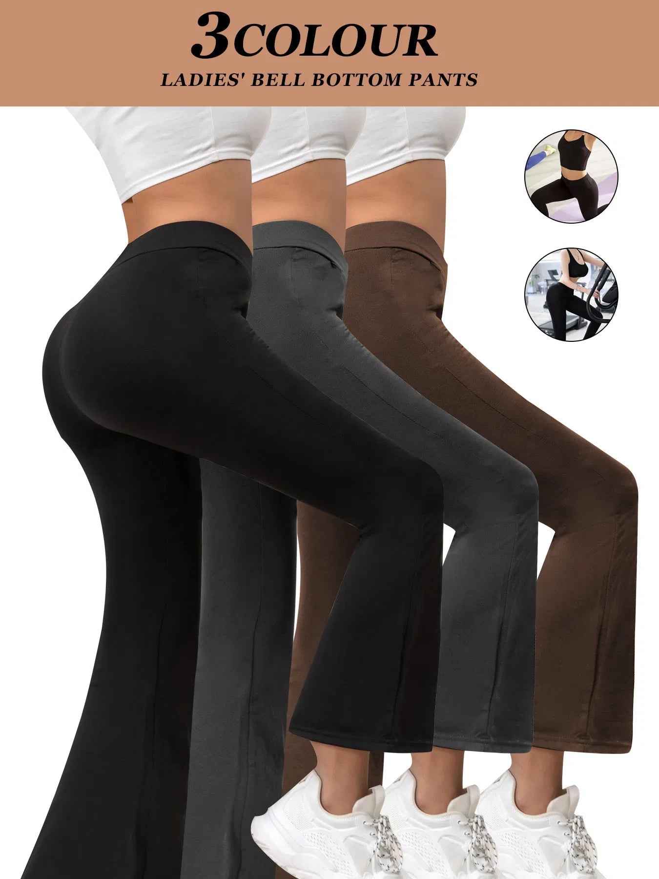 3pcs Butt - Lifting Flare Yoga Pants High Waist, Ultra Stretch, Naked Feel Leggings For Women - Dkakashop