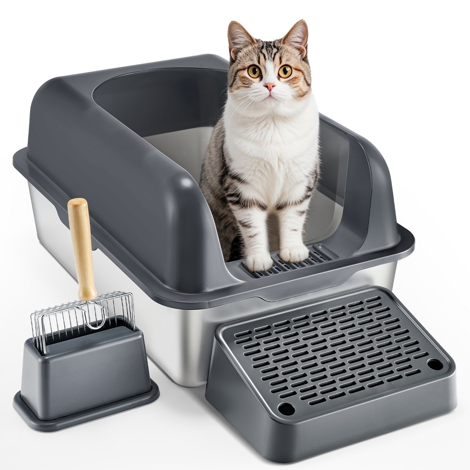 6 In Deep Cat Litter Box Odor - Free Litter Box With Filtering Foot Board - Dkakashop