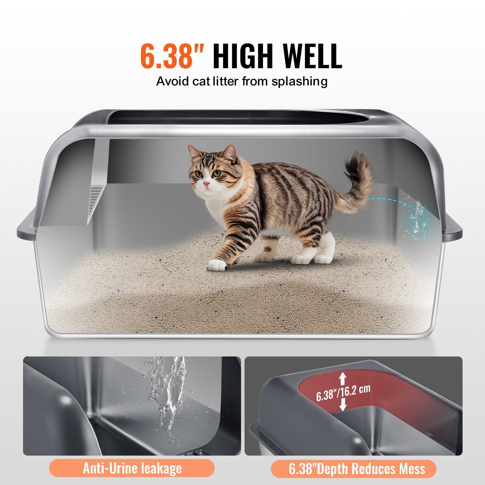 6 In Deep Cat Litter Box Odor - Free Litter Box With Filtering Foot Board - Dkakashop