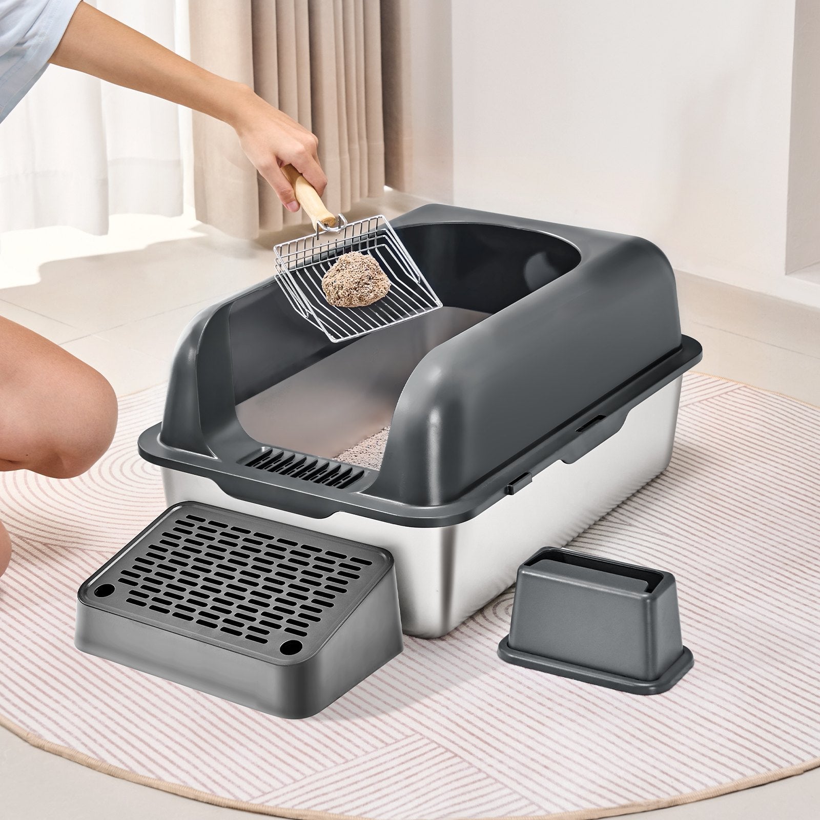 6 In Deep Cat Litter Box Odor - Free Litter Box With Filtering Foot Board - Dkakashop