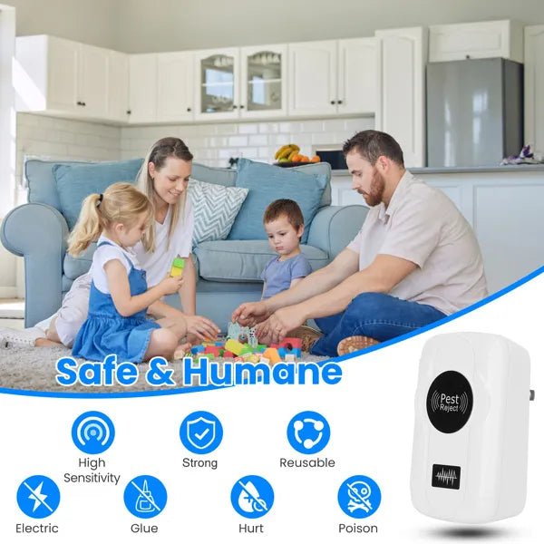 6 - Pack Ultrasonic Insect Repellent - Dual Sound - Wave Tech, 3 - Mode Switch, 32 - 120kHz Frequencies, Ideal For Full Home Coverage, Safe For Home With Kids - Plug - in Indoor Bug & Rodent Repeller - Dkakashop