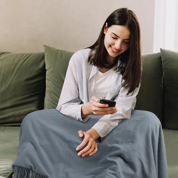 77x24In USB Heated Shawl With Teasel Wearable Heating Blanket Electric Throw Wrap Indoor Outdoor With Zipper 3 Heating Levels Machine Washable For Outdoor Home Office - Dkakashop