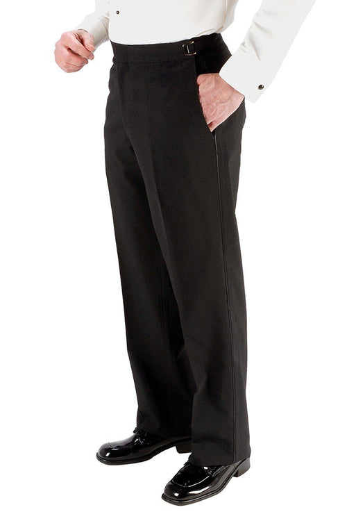 "Anthony" Black Vitale Barberis Italian Wool Tuxedo Pants - Dkakashop