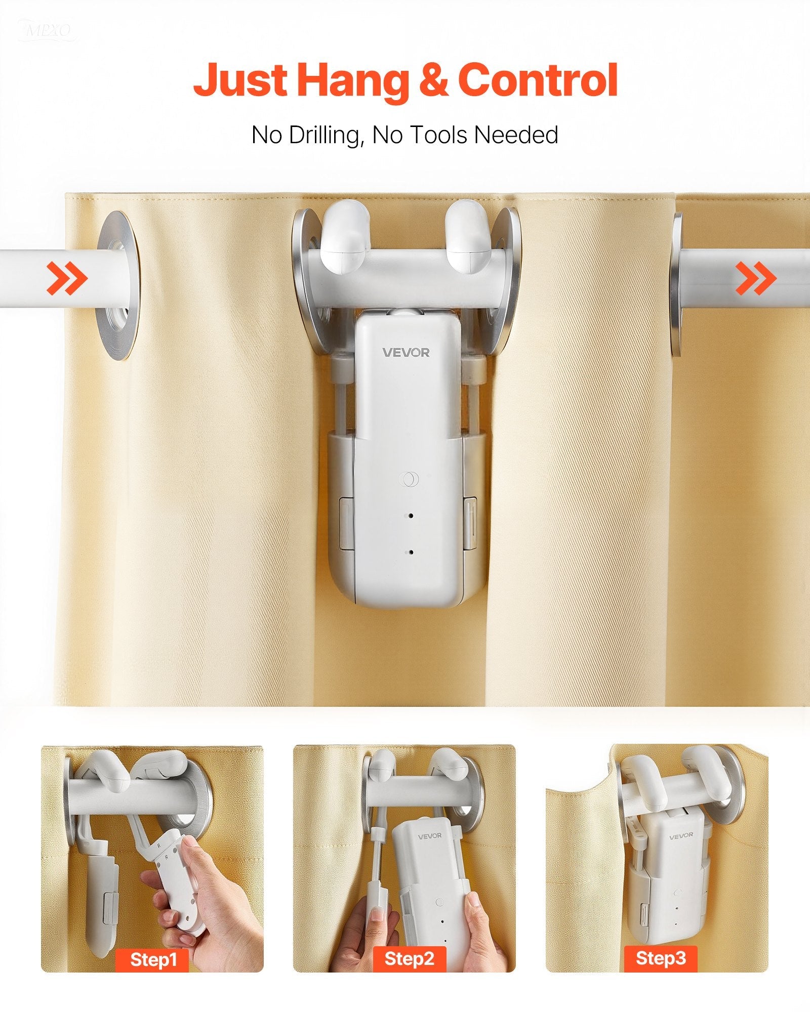 Automatic Curtain Opener, APP And Remote Control, Hub Included, Electric Smart Curtain Opener Compatible With Alexa And Google Home, Timed Opening And Closing, Silent Mode, For Roman Rods - Dkakashop